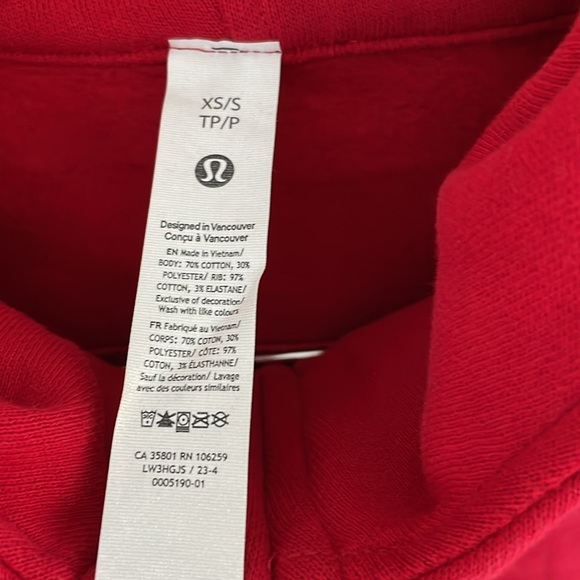 NWT LULULEMON SCUBA OVERSIZED HALF-ZIP HOODIE NEW YEAR SIZE XS/SMALL DARK RED - Picture 4 of 7